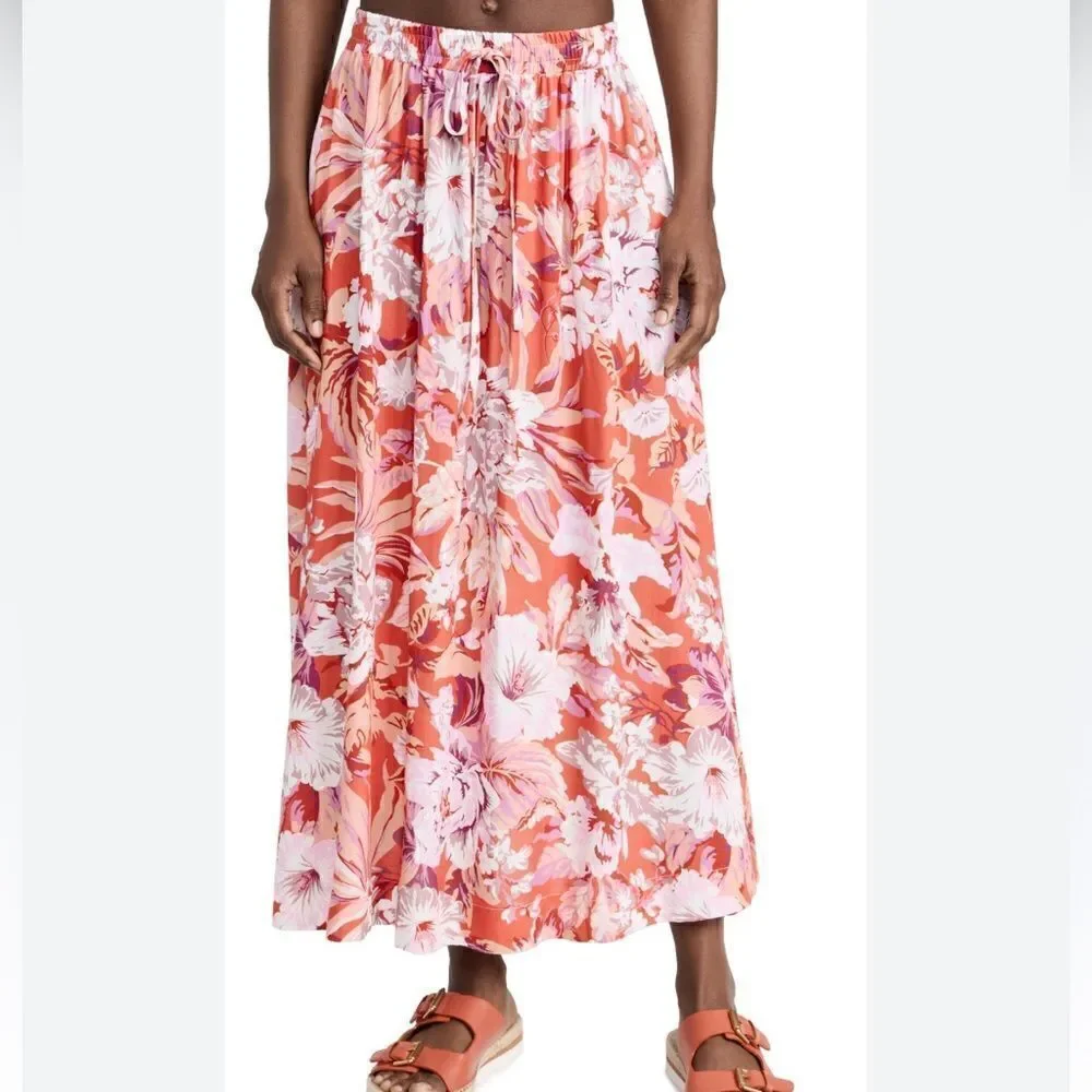 MINKPINK Josie Maxi Skirt In Pink Floral XXL NWT